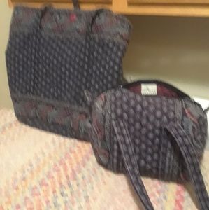 Vera Bradley tote and toiletry/make up bag.